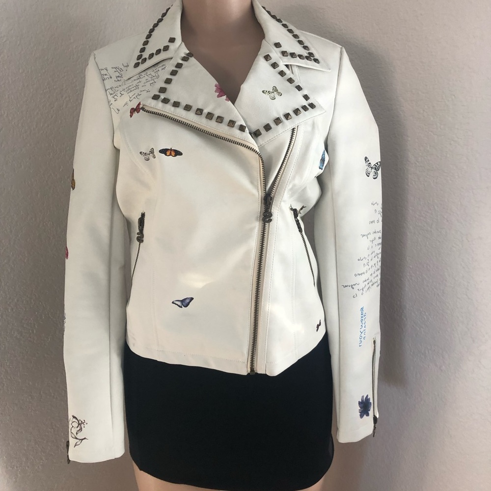 Desigual White Leather Jacket